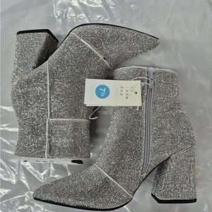 Women's Cailin Ankle Boots - a New Day Silver 7.5